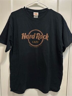 Hard Rock Cafe Black Tee with Brown Leather Logo